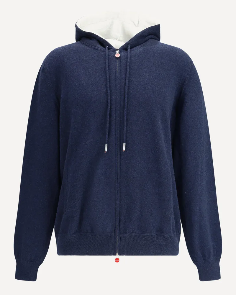 Kiton Zip Cardigan Male Blue