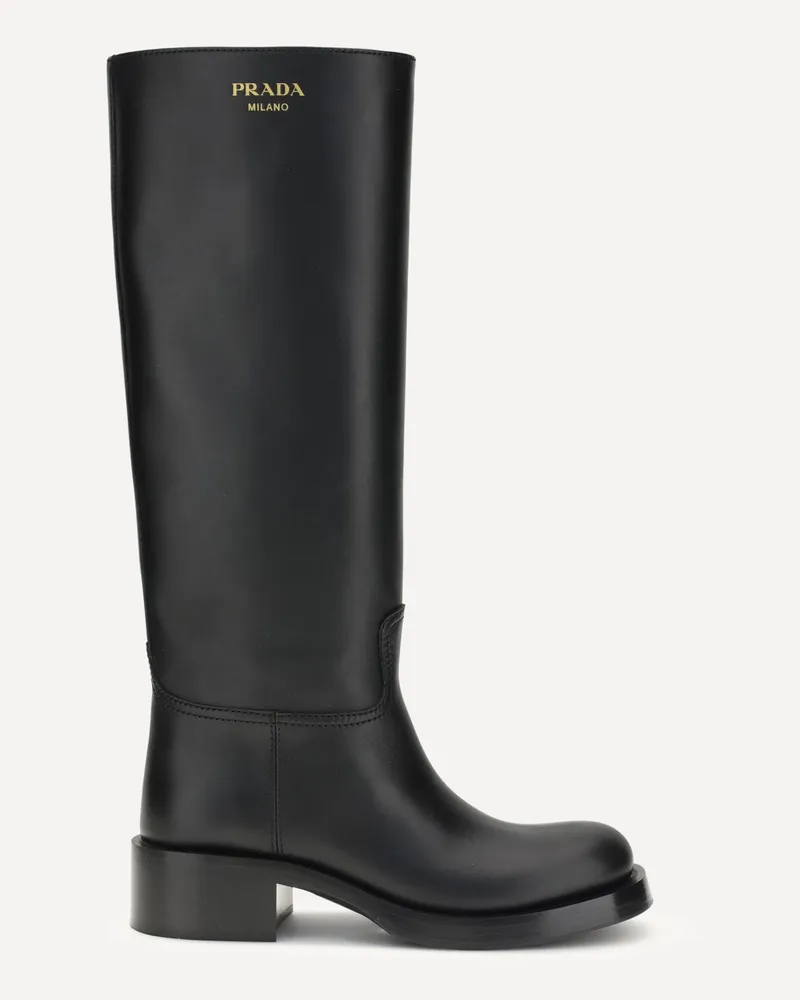 Prada High leather Boots Female Black