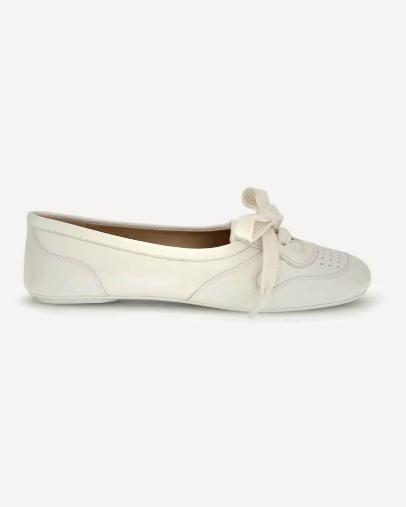 Gianvito Rossi Lace-up leather Vault Ballerinas Female White