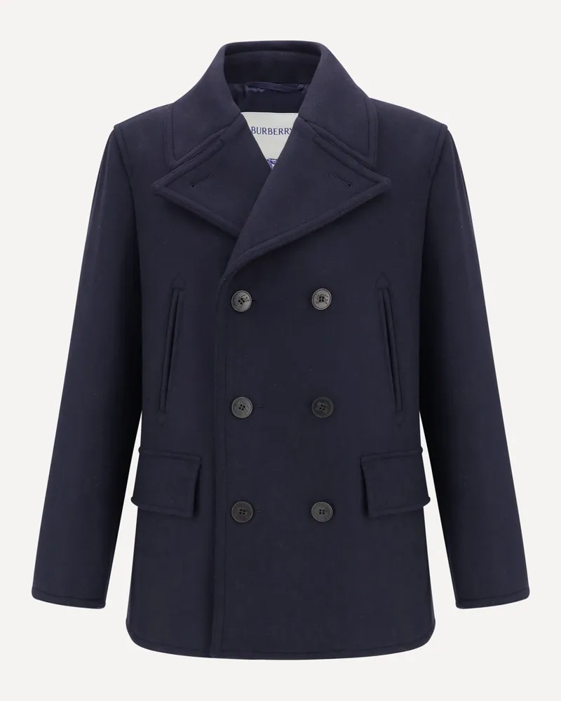Burberry Wool Pea coat Male Blue
