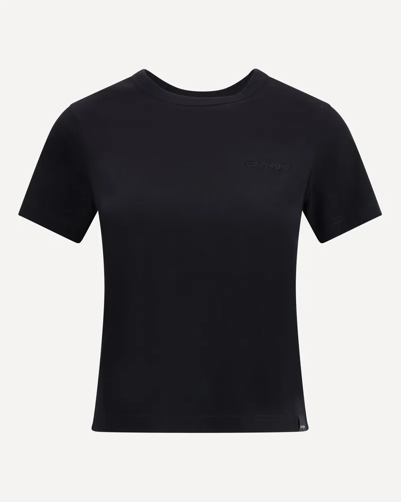 Courrèges Embroidered logo T-Shirt Female Black