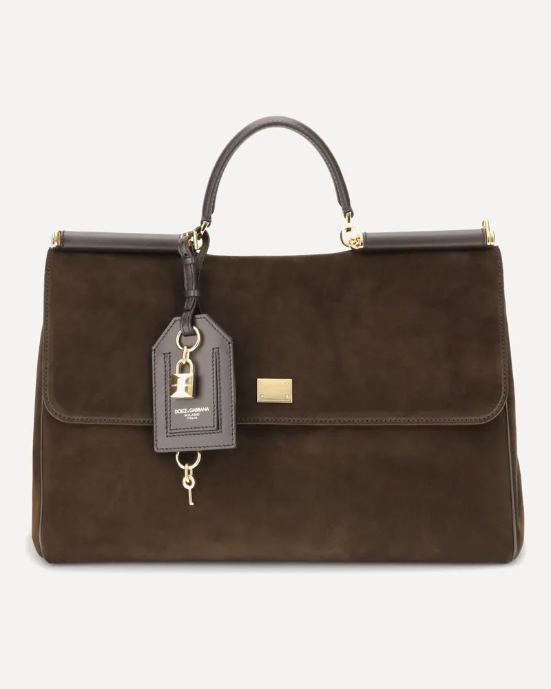 Dolce & Gabbana Sicily suede Handbag Female Brown
