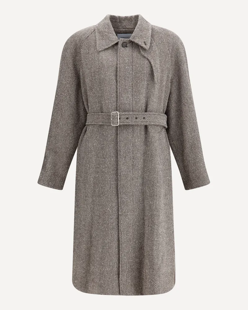 Ferragamo Coat in herringbone-patterned fabric Male Beige