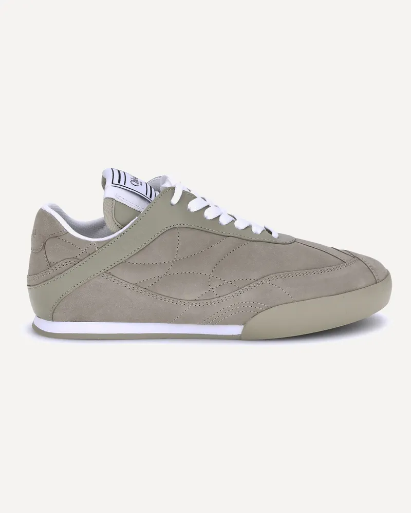 Chloé Suede Kick Sneakers Female Beige