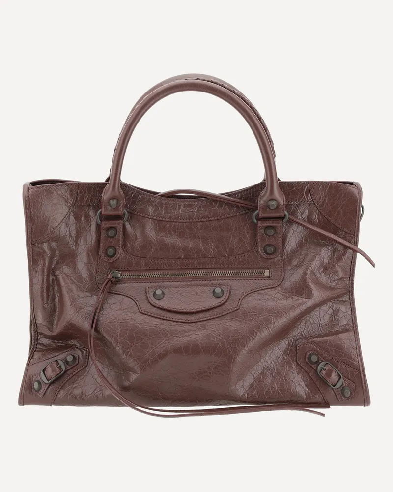 Balenciaga Le City Medium Shoulder Bag Female Brown