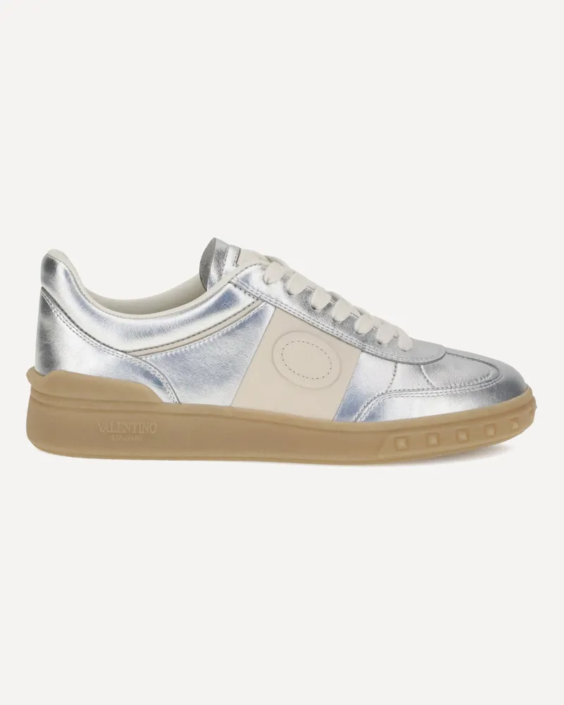 Valentino Garavani Laminated leather Upvillage Sneakers Female Silver