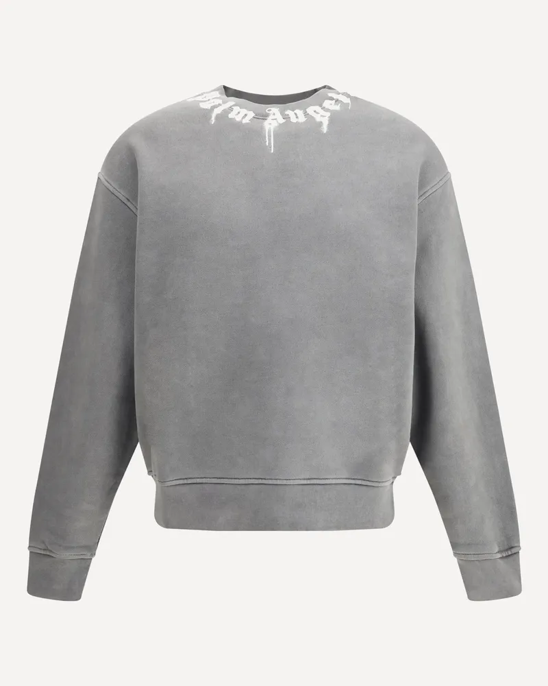 Palm Angels Logo Sweatshirt Male Grey