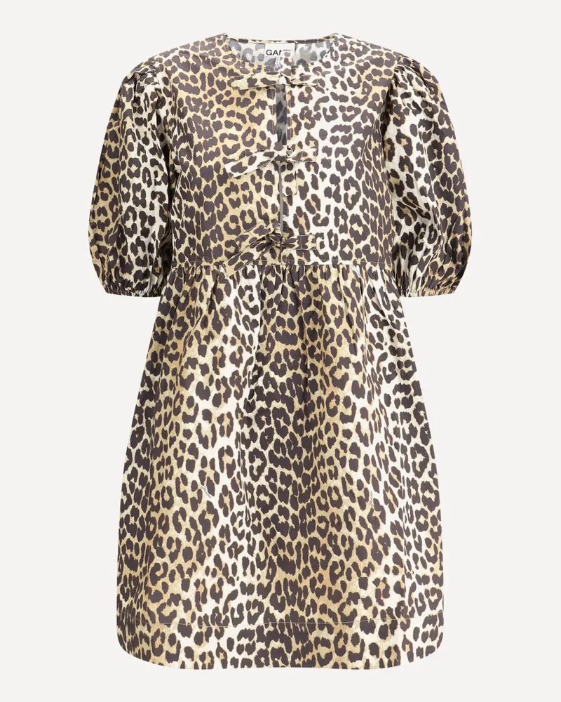 Ganni Leopard mini Dress Female Brown