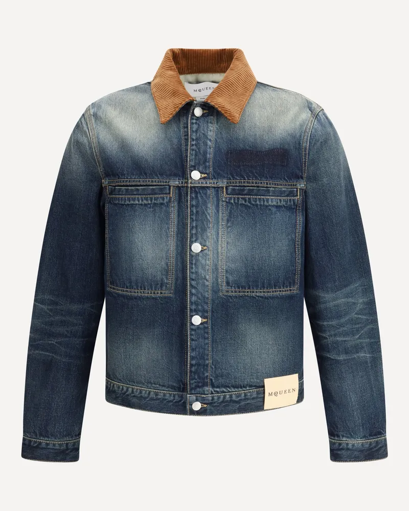 Alexander McQueen Denim Jacket Male Blue
