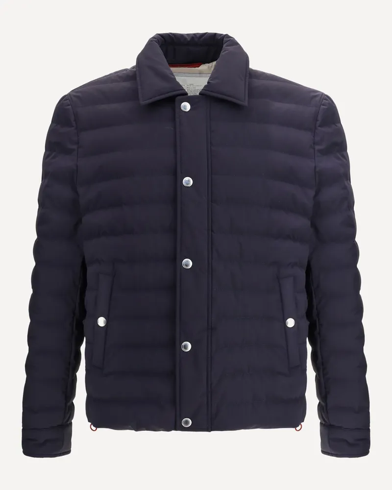 Brunello Cucinelli Down Jacket Male Blue