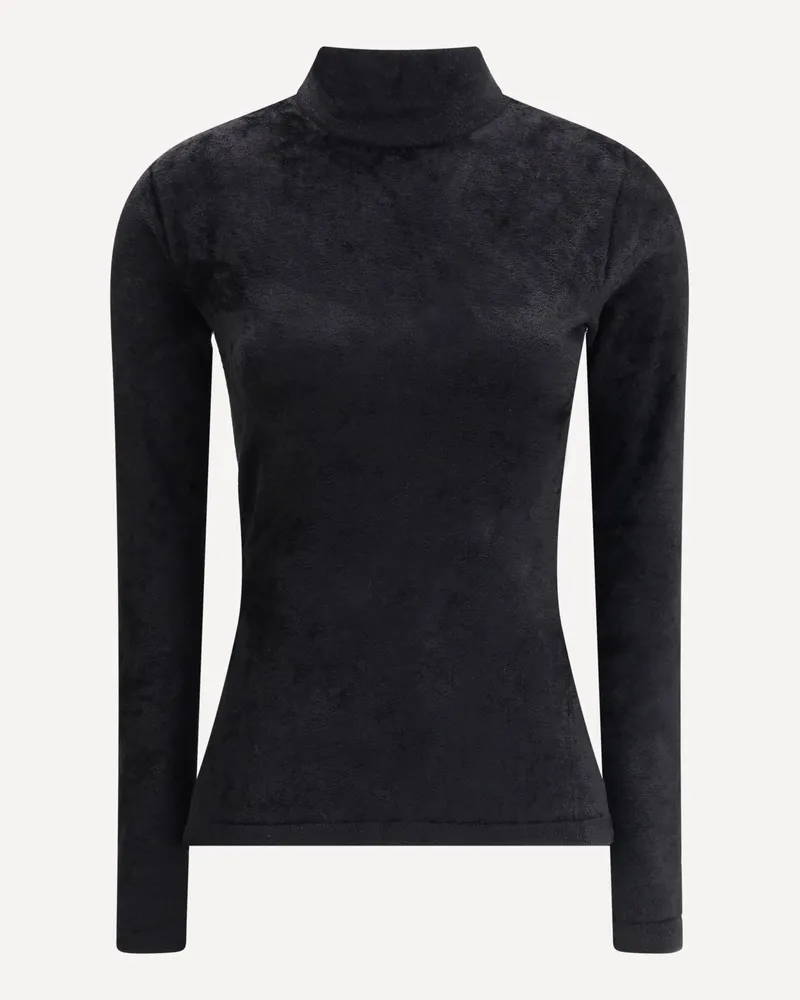 Versace Chenille Top with half nec Female Black