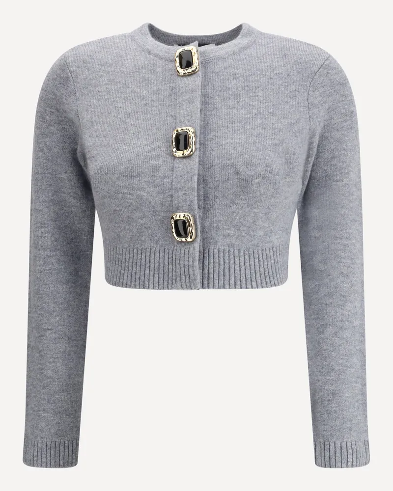 Self-Portrait Wool Cardigan Female Grey
