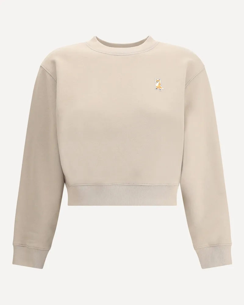 Kitsuné Lady Fox crop Sweatshirt Female Beige