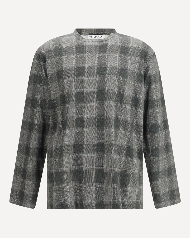 Our Legacy Box Longsleeve in Oakland Check Legacy Jersey Male Grey