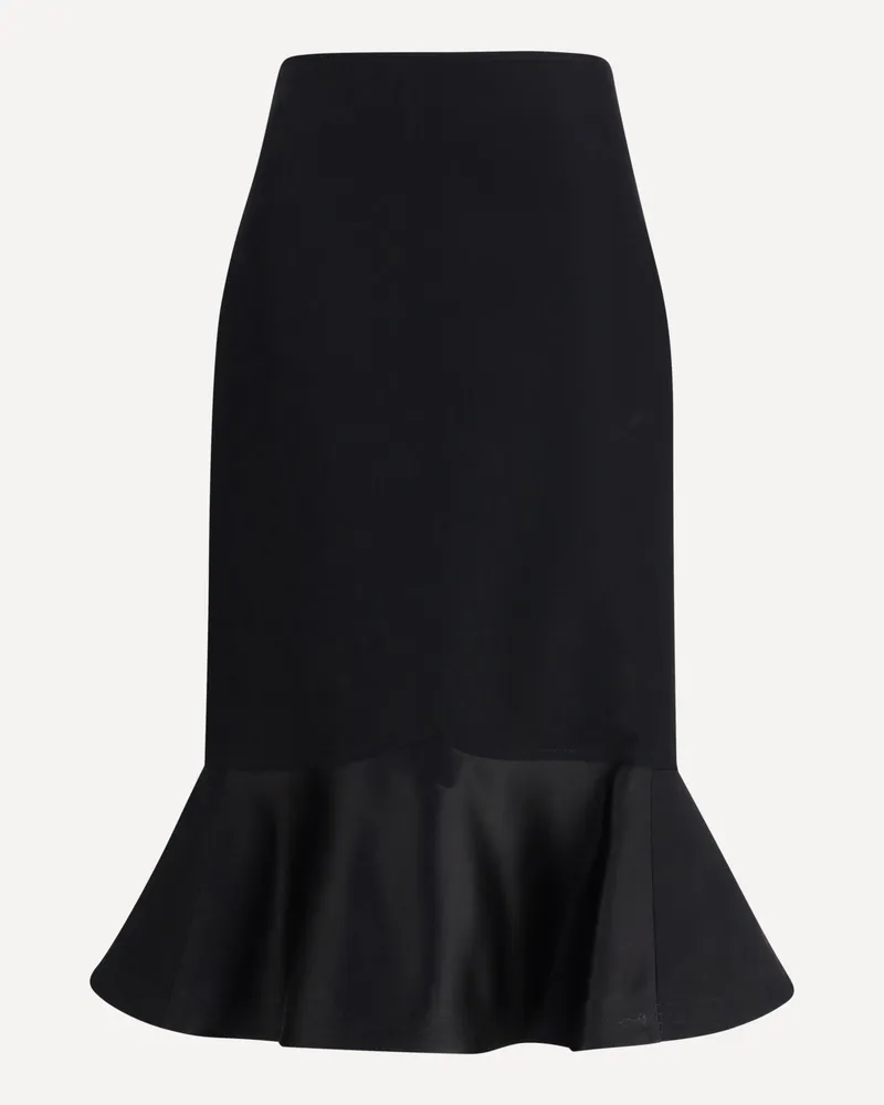 Fendi High-waisted midi Skirt in Grain de Poudre Wool Female Black