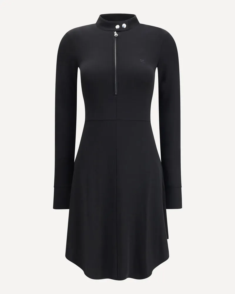Courrèges Zippered jersey biker Dress Female Black