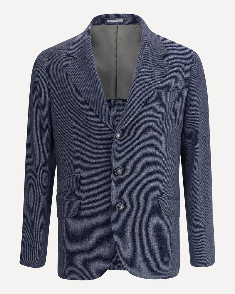 Brunello Cucinelli Wool Blazer Jacket Male Blue