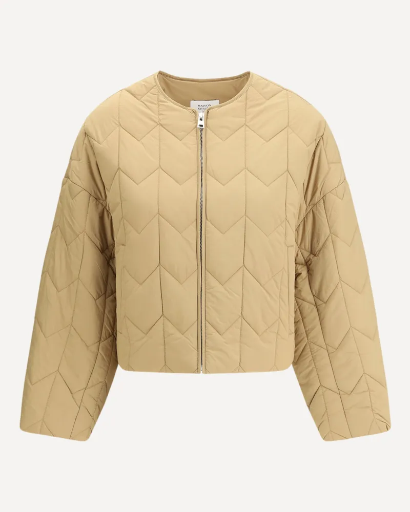 Kitsuné Quilted Jacket in water-repellent nylon Female Brown