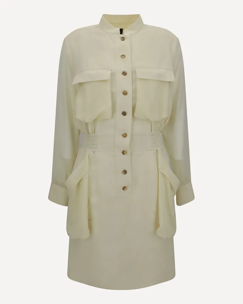 Pinko Linen chemisier Dress Female Yellow