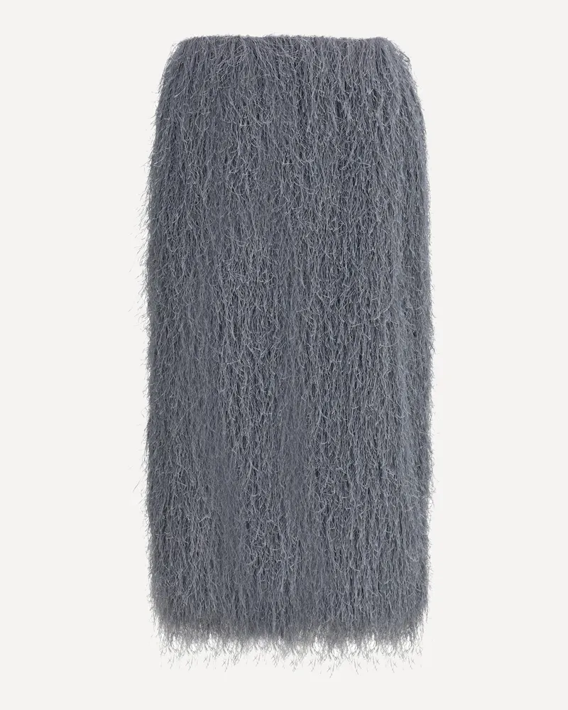 Dries van Noten Fringed midi Skirt Female Grey