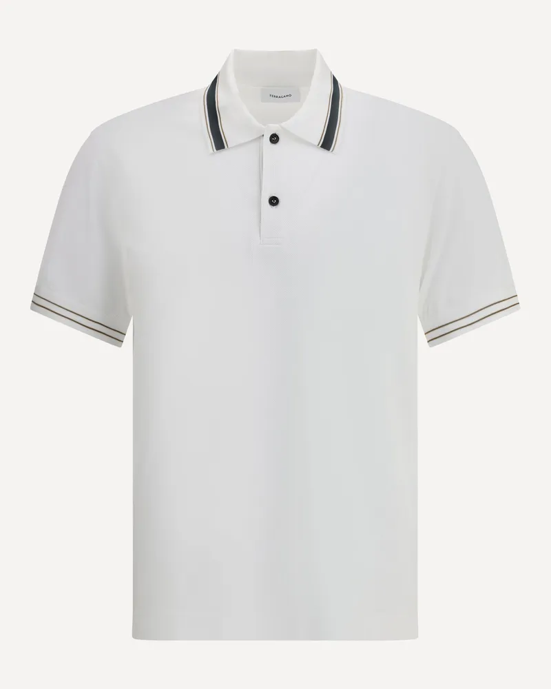 Ferragamo Logoed Polo Shirt Male White
