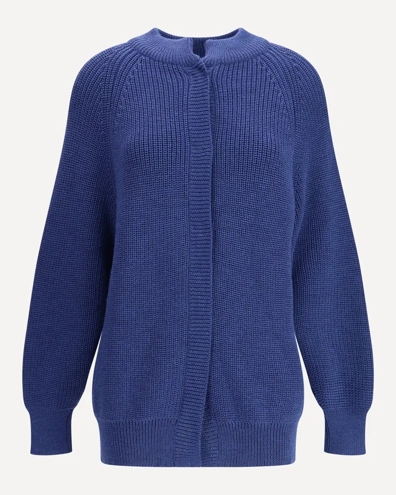 Ella Bomber Sweater with an hook-and-eye closure Female Blue