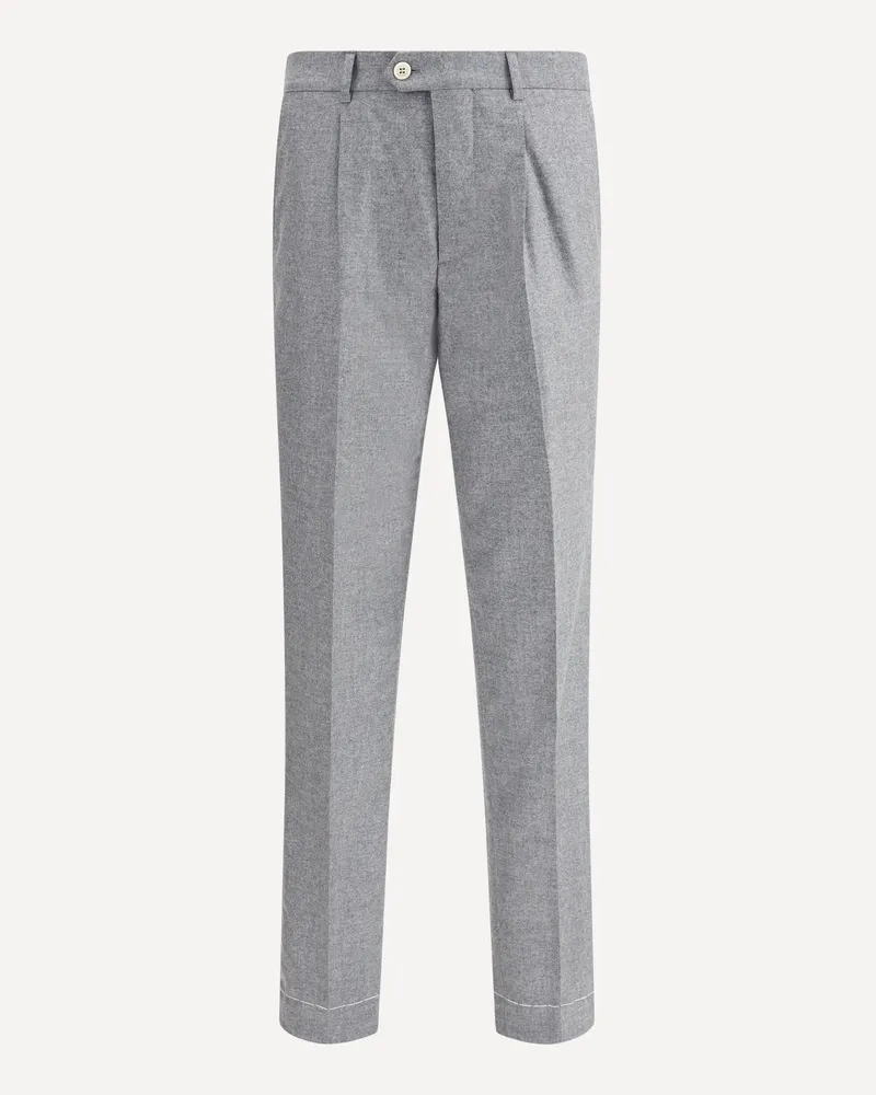 Brunello Cucinelli Cashmere-silk flannel Pants Male Grey