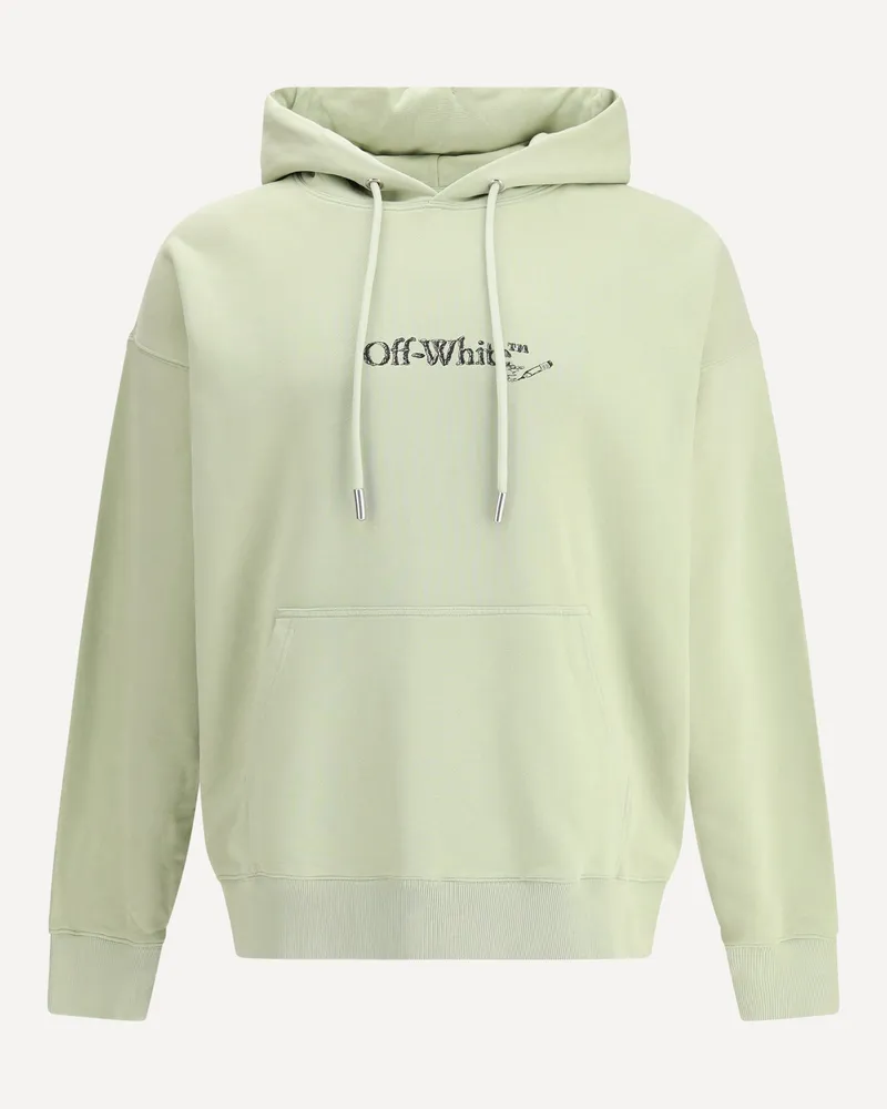 OFF-WHITE Logo-embroidered Hoodie Male Green