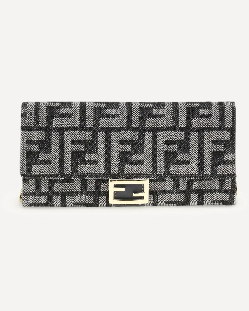 Fendi Fendi FF print denim Wallet Female Blue