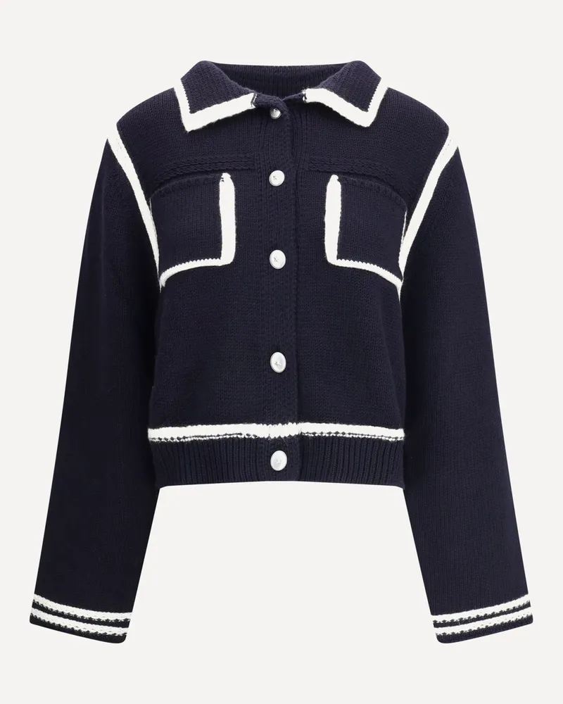 Pinko Cardigan with contrasting profiles Female Blue