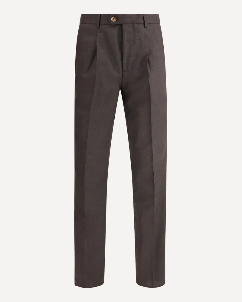 Brunello Cucinelli Virgin wool Pants Male Brown