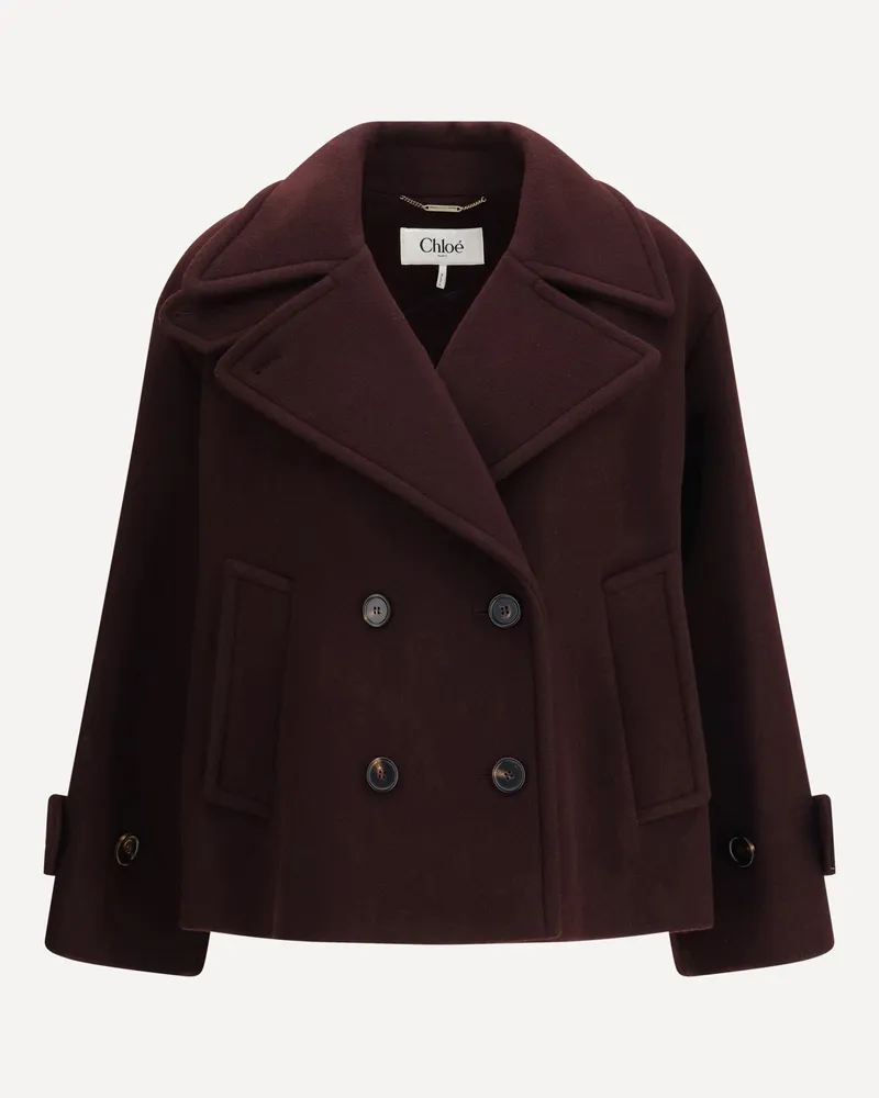 Chloé Oversized Double-Breasted Coat Female Bordeaux