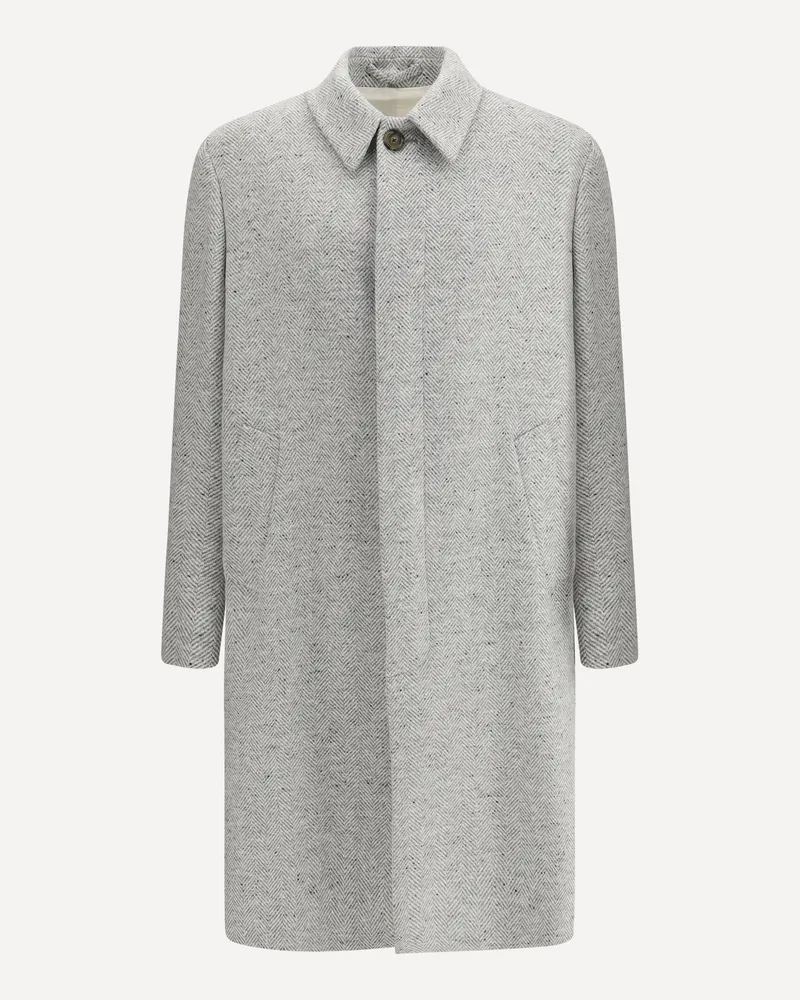 LARDINI Herringbone patterned Coat Male Grey