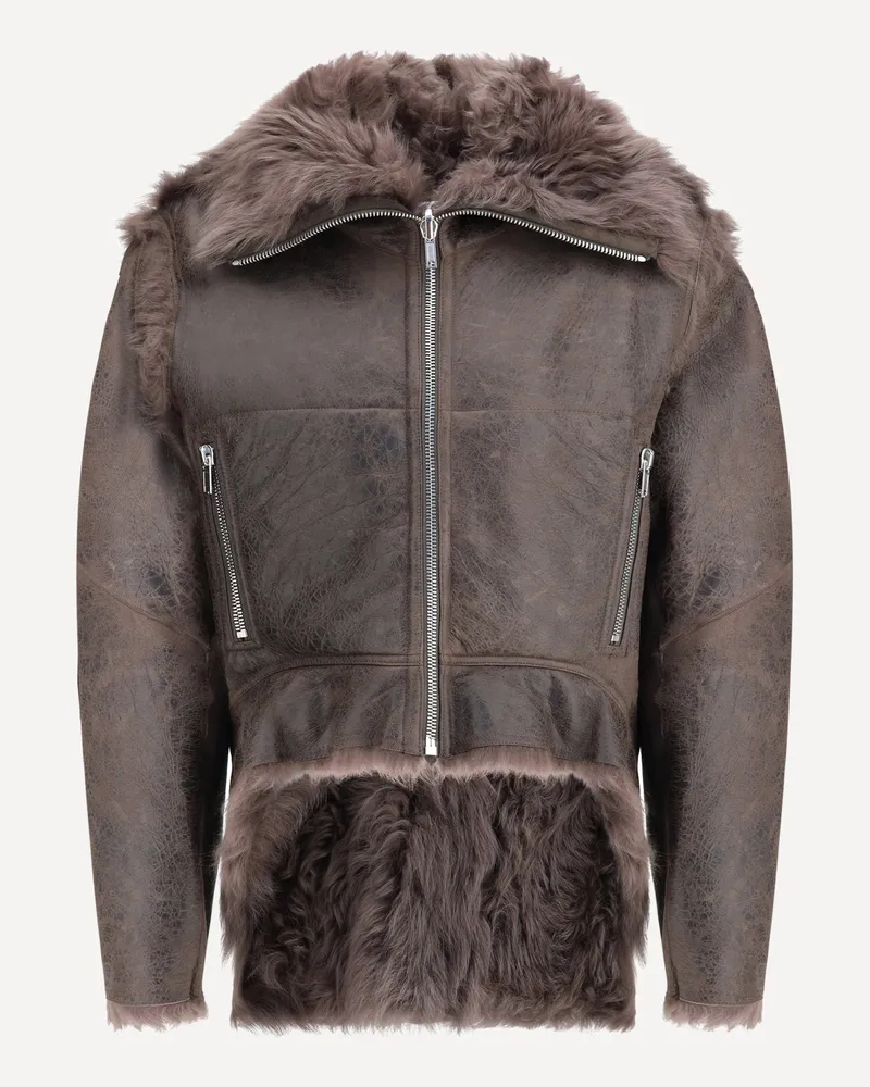 Rick Owens Exploder Shearling Jacket Female Brown