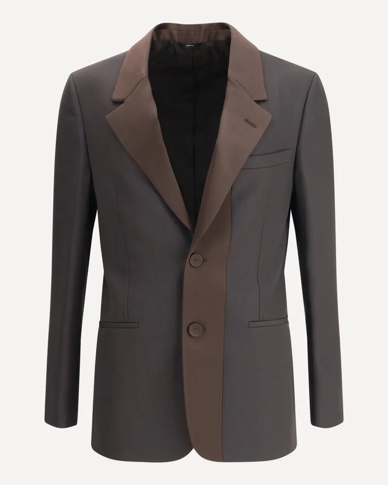 Fendi Single-breasted Wool crêpe Blazer Male Brown