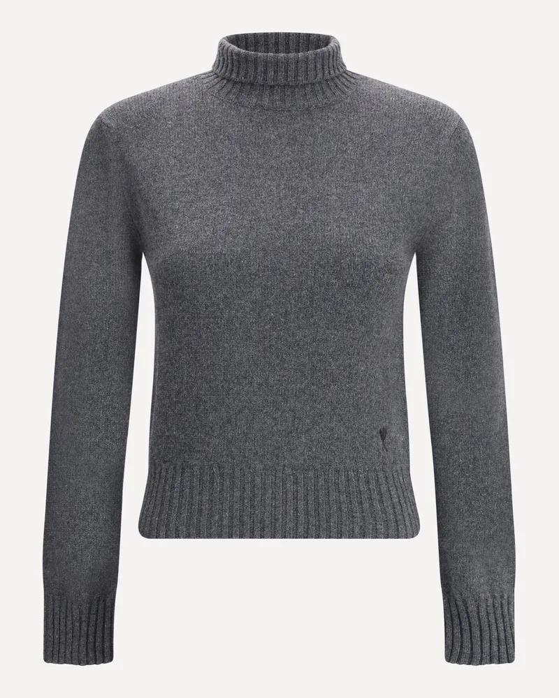 AMI Paris Ami De Coeur Turtleneck Sweater Female Grey