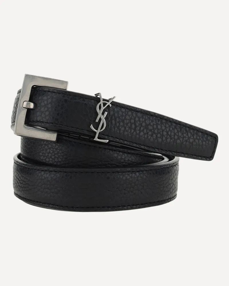 Saint Laurent Cassandre Belt Male Black