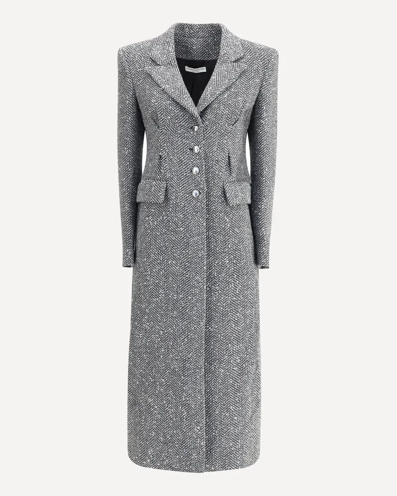 Alessandra Rich Tweed long Coat Female Grey
