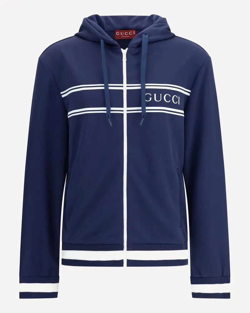 Gucci Jersey Hoodie Male Blue