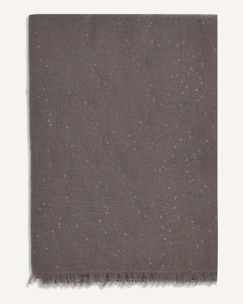 Brunello Cucinelli Sequins Scarf Female Brown