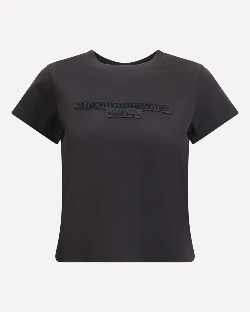 Alexander Wang Cotton T-Shirt with logo Female Grey
