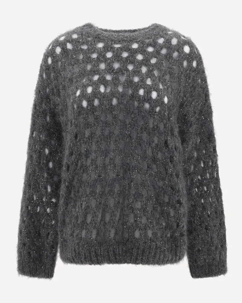 Brunello Cucinelli Perforated sequins Sweater Female Grey