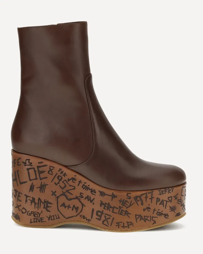 Chloé Maxime wedge Ankle Boots Female Brown