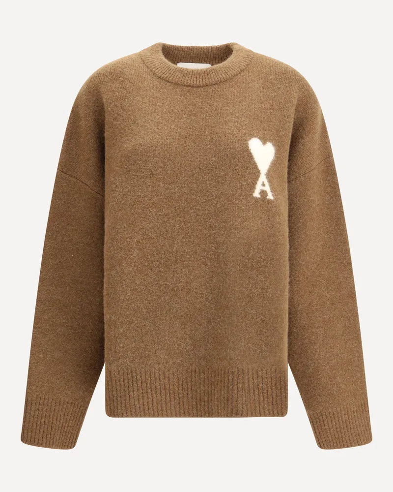 AMI Paris Ami De Coeur Sweater Female Brown