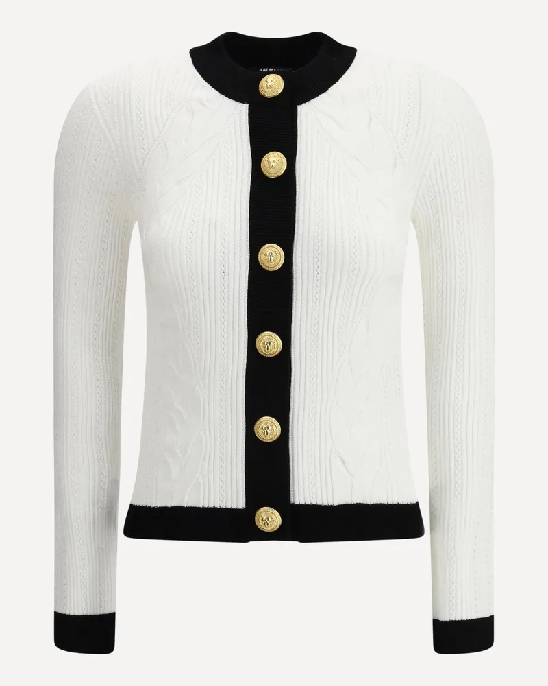 Balmain Contrast trim Cardigan Female White