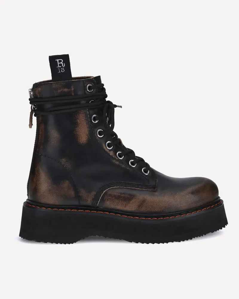 R13 Lace-up Ankle Boots Female Brown