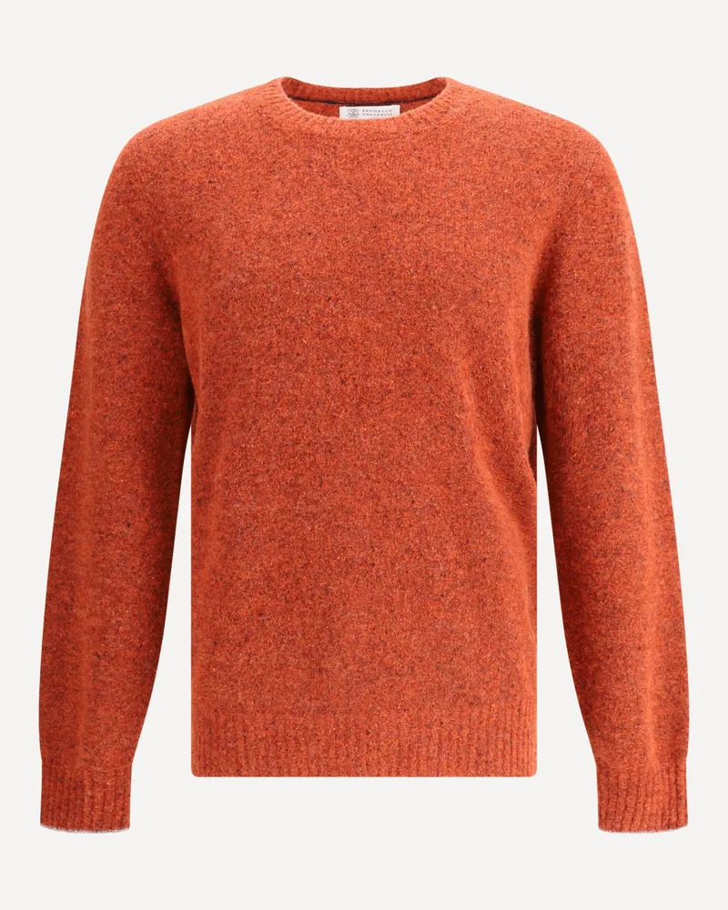 Brunello Cucinelli Alpaca Sweater Male Orange