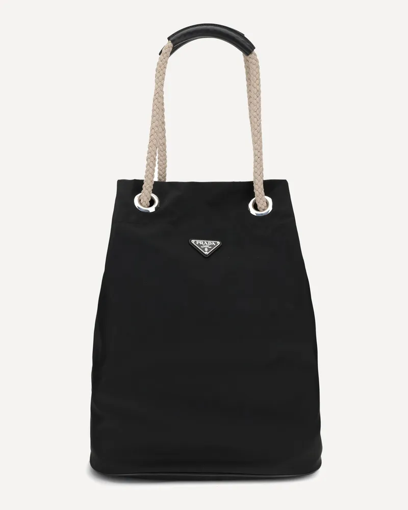 Prada Medium Mariner Re-Nylon Bucket Bag Male Black