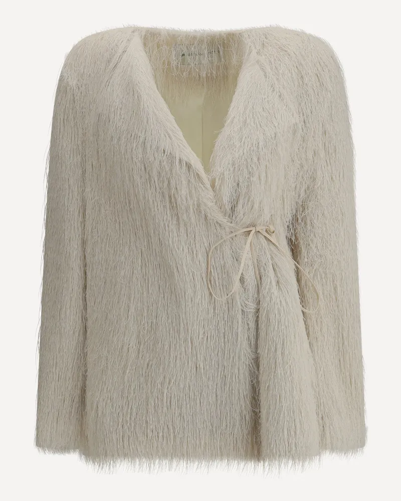 Dries van Noten Rivla Fringed white Coat Female White