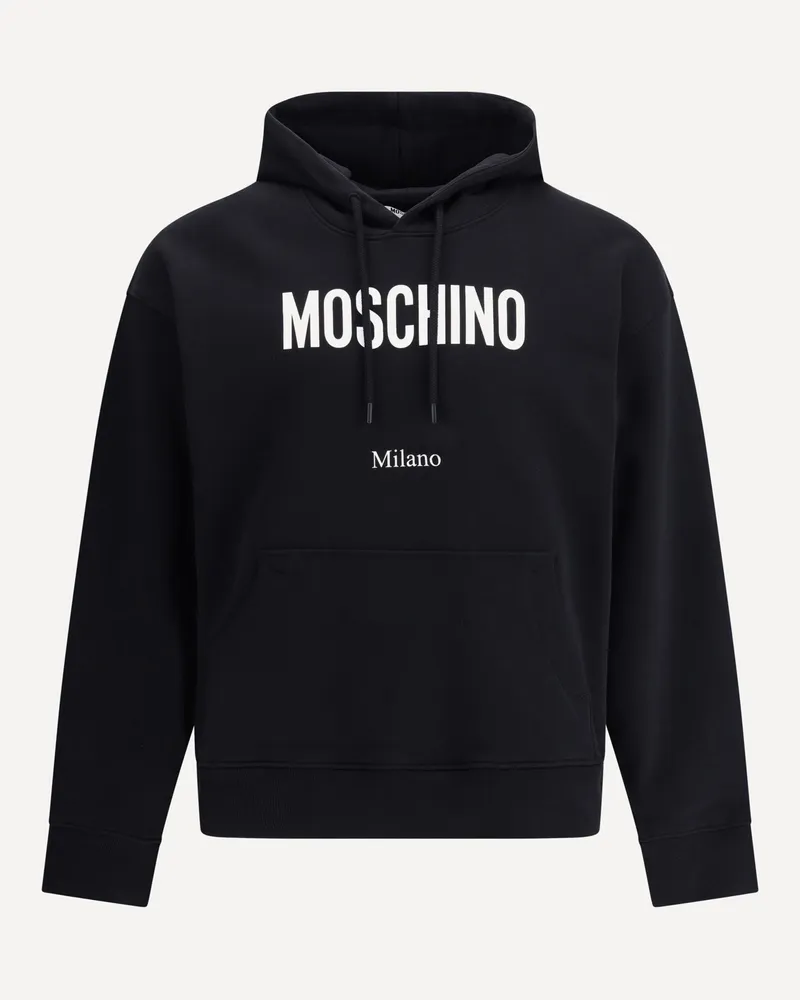 Moschino Logoed Hoodie Male Black